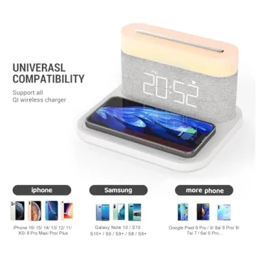 COLSUR Digital Alarm Clock with Wireless Charging and Touch Control