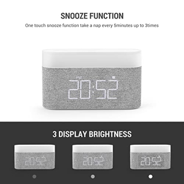 COLSUR Digital Alarm Clock with Wireless Charging and Touch Control