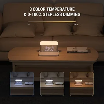 COLSUR Digital Alarm Clock with Wireless Charging and Touch Control