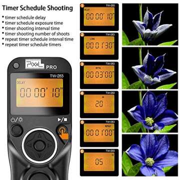Pixel TW-283 E3 Wireless Shutter Release Remote Control Compatible for Canon Eos R6 RP XT XTi XS XSi T1i T2i T3 T3i T4i T5 T5i T6i T7i T8i 1300D 1100D 1000D 550D 500D 450D 400D 350D 300D 90D