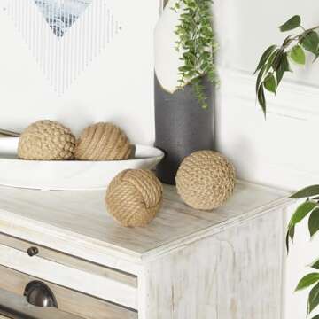 Coastal Jute Rope Ball Orbs for Home Sty