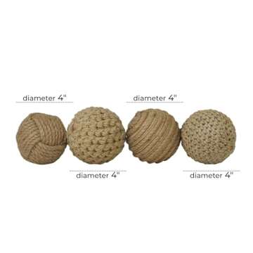 Coastal Jute Rope Ball Orbs for Home Sty