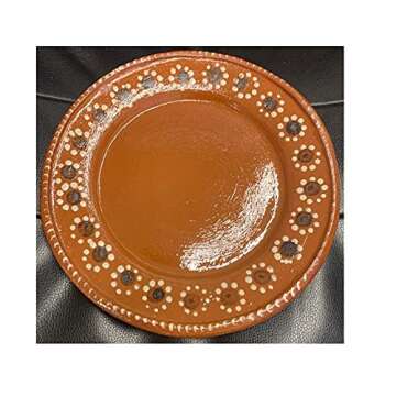 always-quality Set of 4 Made in Mexico 10" Small/Medium Mexican Dinner/Salad Clay Barro Plates