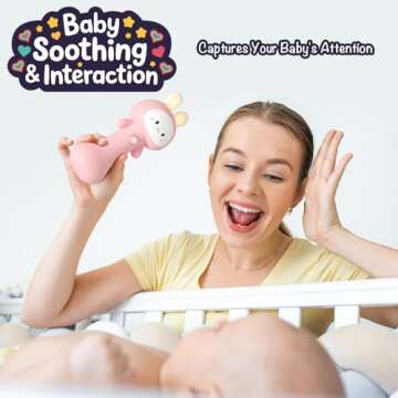 VKTEN Easter Bunny Rattle - Interactive Baby Toy for Ages 3-24 Months.