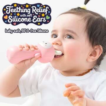 VKTEN Easter Bunny Rattle - Interactive Baby Toy for Ages 3-24 Months.