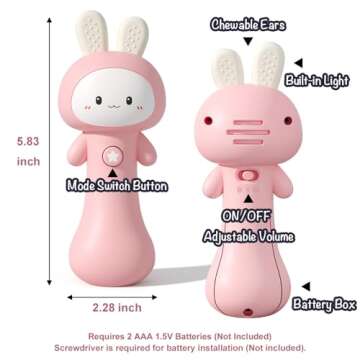 VKTEN Easter Bunny Rattle - Interactive Baby Toy for Ages 3-24 Months.