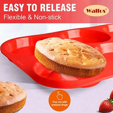 WALFOS Silicone Jumbo Muffin Top Pan Non-Stick Bakeware