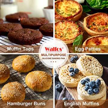 WALFOS Silicone Jumbo Muffin Top Pan Non-Stick Bakeware