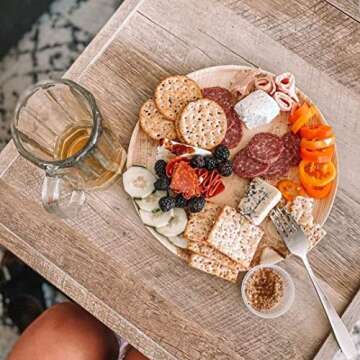 Naturally Chic Palm Leaf Trays – 13 Inch Round - Bamboo Like, Eco Friendly, Disposable, Compostable and Biodegradable Serving Platters for Charcuterie Boards, Catering and Parties