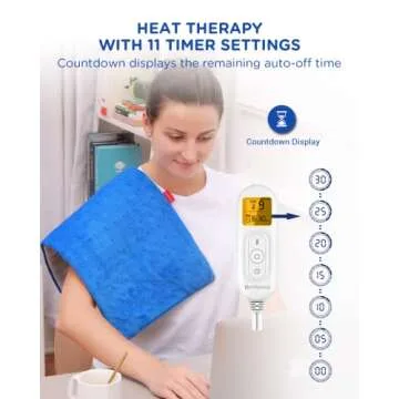 Comfytemp Heating Pad for Period Cramps, FSA HSA Eligible Electric Heating Pad for Back Pain Relief, 12"x24" XL Soft Heat Pad - Birthday Gifts for Women/Men/Mom/Wife, 9 Heat Levels, 11 Timers, Stay On