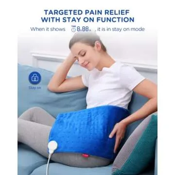 Comfytemp Heating Pad for Period Cramps, FSA HSA Eligible Electric Heating Pad for Back Pain Relief, 12"x24" XL Soft Heat Pad - Birthday Gifts for Women/Men/Mom/Wife, 9 Heat Levels, 11 Timers, Stay On