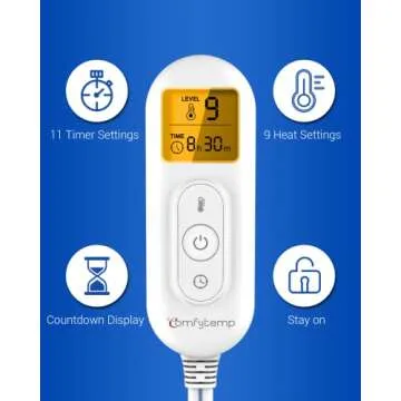 Comfytemp Heating Pad for Period Cramps, FSA HSA Eligible Electric Heating Pad for Back Pain Relief, 12"x24" XL Soft Heat Pad - Birthday Gifts for Women/Men/Mom/Wife, 9 Heat Levels, 11 Timers, Stay On