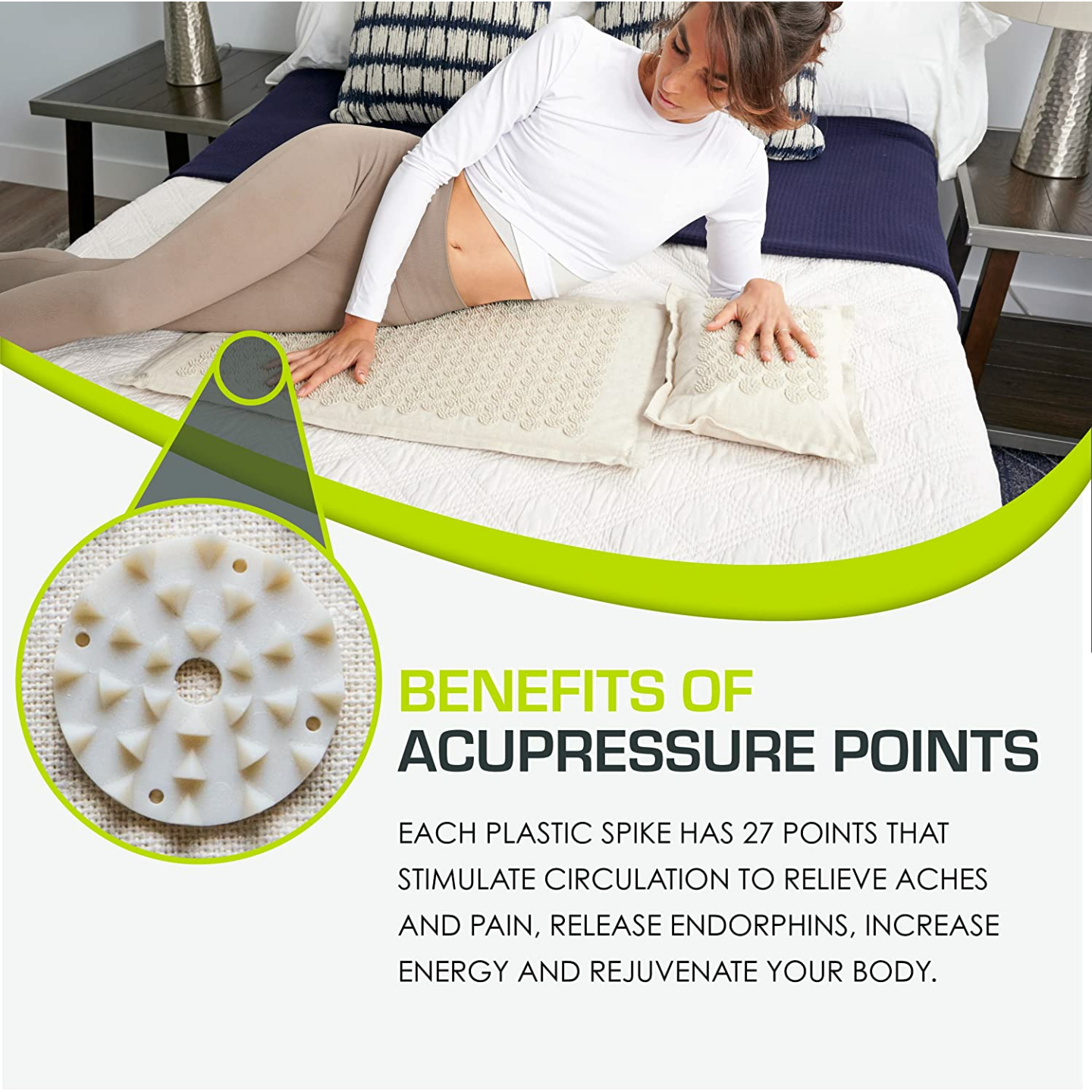 Ki Acupressure Mat & Pillow Set for Pain Relief