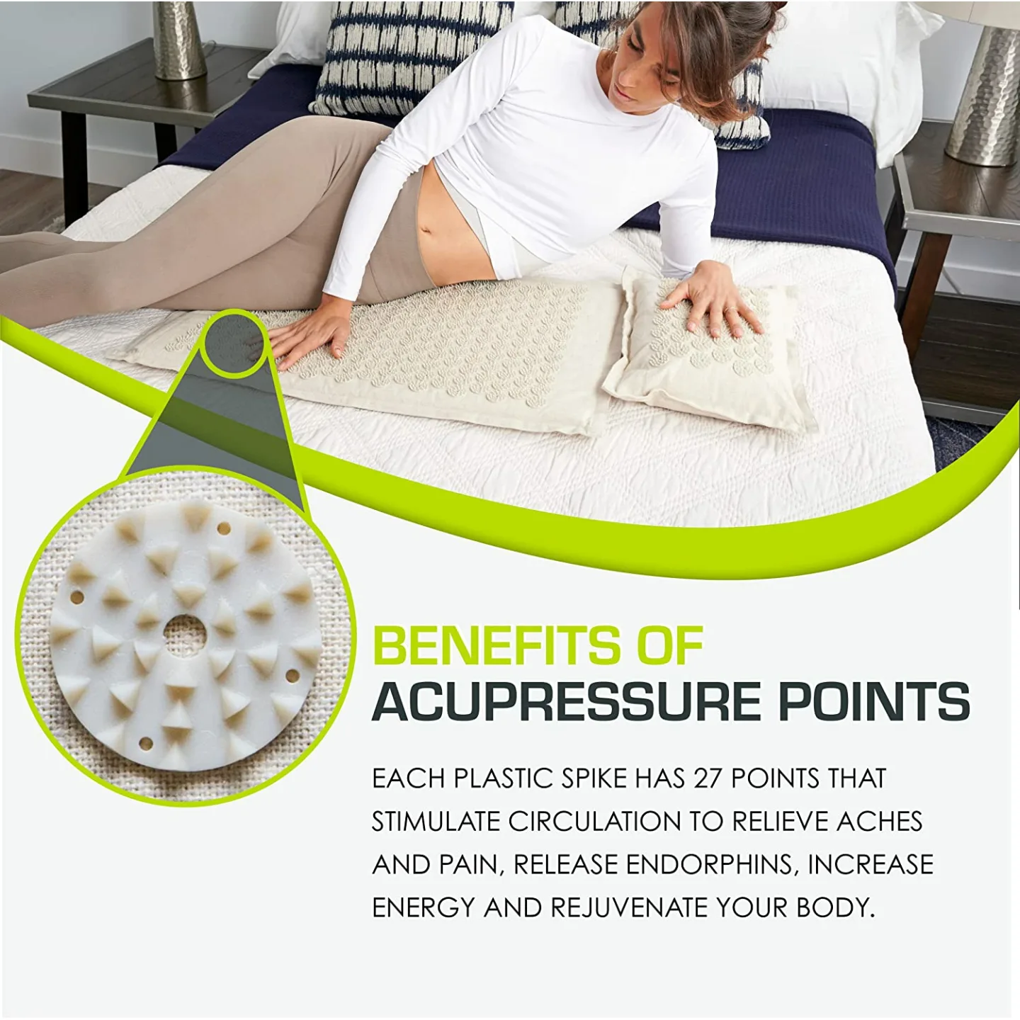 Ki Acupressure Mat & Pillow Set for Pain Relief