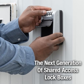 Master Lock Large Key Lock Box with Code, Key Safe for Property Managers Serving Tenants and Guests, Wall Mount Combination Dial Lock Box for Indoor or Outdoor Use, 5481EC