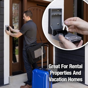 Master Lock Large Key Lock Box with Code, Key Safe for Property Managers Serving Tenants and Guests, Wall Mount Combination Dial Lock Box for Indoor or Outdoor Use, 5481EC