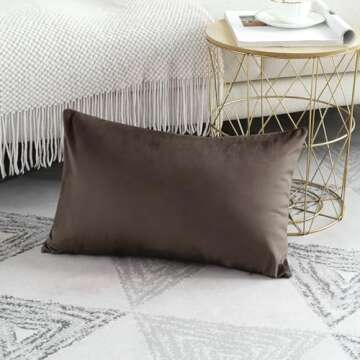 Artscope Luxury Velvet Pillow Covers Decorative Rectangle Pillowcases Soft Solid Cushion Cases for C...