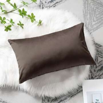 Artscope Luxury Velvet Pillow Covers Decorative Rectangle Pillowcases Soft Solid Cushion Cases for Couch Sofa Bedroom Car Decor 12x20 Inch Chocolate Brown
