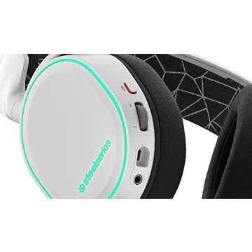 SteelSeries Arctis 5 Legacy Edition, RGB Illumination Gaming Headset, DTS 7.1 Surround for PC, PC/Mac/Playstation 4/Mobile/VR - White
