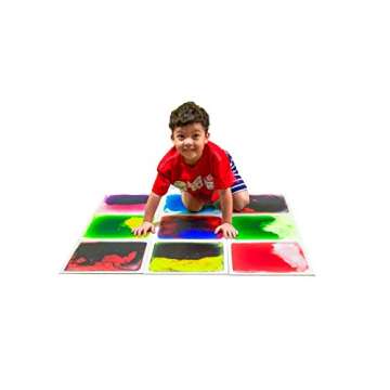 Art3d Liquid Sensory Floor Tiles 30 x 30 cm Playroom Dance Floor Square Colourful 4 Tiles