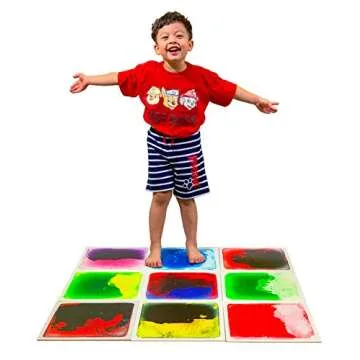 Art3d Liquid Sensory Floor Tiles 30 x 30 cm Playroom Dance Floor Square Colourful 4 Tiles