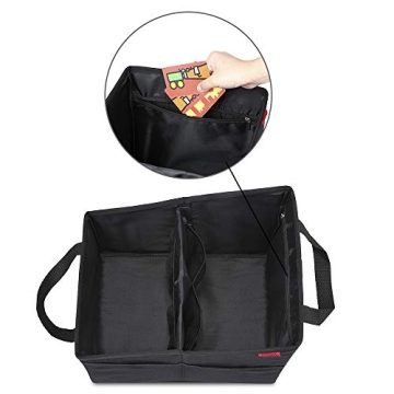 YOOFAN Car Seat Organizer with 4 Cup Holders & Collapsible Design