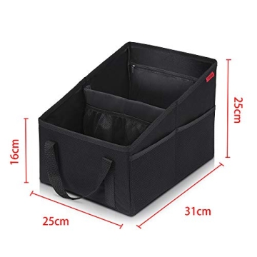 YOOFAN Car Seat Organizer with 4 Cup Holders & Collapsible Design