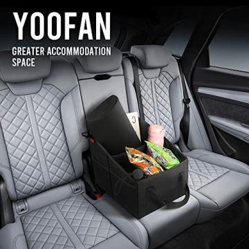 YOOFAN Car Seat Organizer with 4 Cup Holders & Collapsible Design