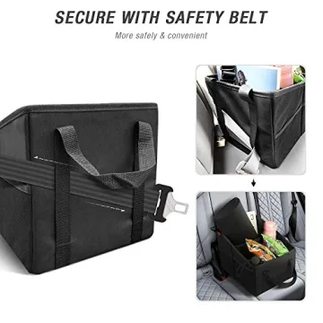 YOOFAN Car Seat Organizer with 4 Cup Holders & Collapsible Design