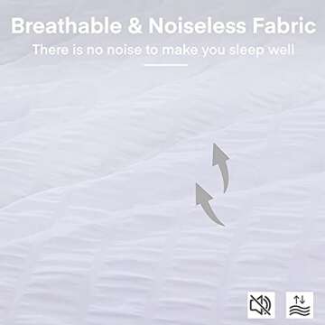 AveLom Seersucker Comforter Set - Full Size, 80x90 Inches, White, 3 Pieces, Unisex