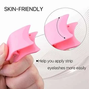 Miuffue Eyelash Applicator Tool 35mm Width Lash Applicator Clip, 1PCS Eyelash Tweezers for False Lashes, Pink