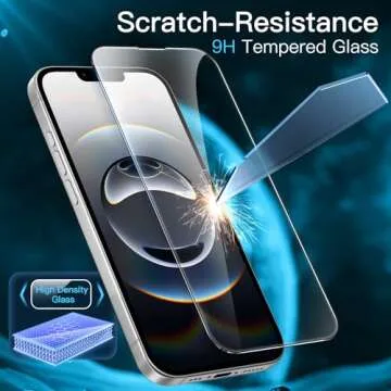 JETech Full Coverage Screen Protector for iPhone 16e 6.1-Inch 2025, 9H Tempered Glass Film, Case-Friendly, HD Clear, 3-Pack
