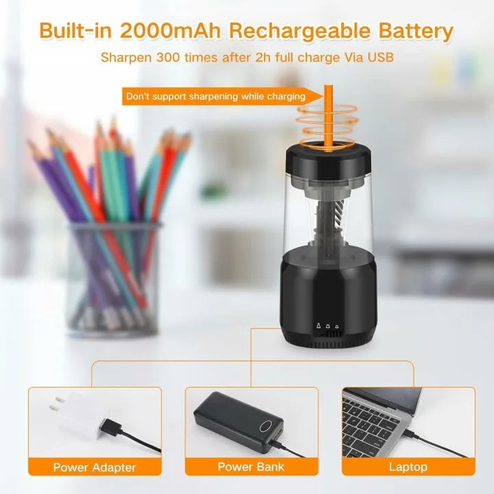 Rechargeable Electric Pencil Sharpener for Kids