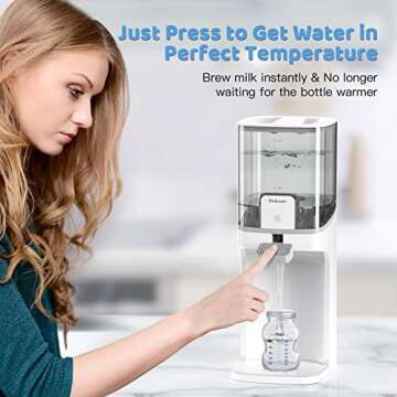 Water Warmer Instant Warmer Baby Bottle Warmer: Baby Formula Maker with Night Light 3 Mode & 24H Sma...