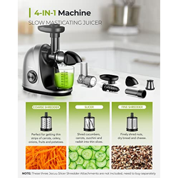 Jocuu Masticating Juicer with Quiet Motor & Easy Cleaning