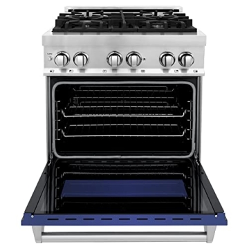 ZLINE 30 in. Legacy Dual Fuel Range with Blue Matte Door
