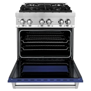 ZLINE 30 in. Legacy Dual Fuel Range with Blue Matte Door