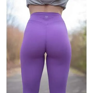 TomTiger Women's Yoga Pants High Waisted Workout Yoga Leggings for Women Butt Lifting Tummy Control Booty Tights (Purple, S)