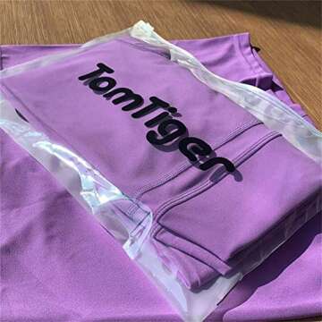 TomTiger Women's Yoga Pants High Waisted Workout Yoga Leggings for Women Butt Lifting Tummy Control Booty Tights (Purple, S)