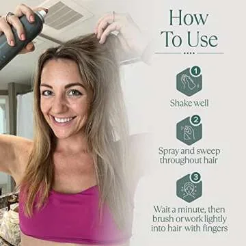 Osensia Dry Shampoo for Women - Dry Hair Shampoo Spray - Sulfate Free, Cruelty Free - Volumizing Dry Shampoo for Dark Hair, Blonde Hair, and Brunette - 247ml (6.2oz)