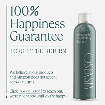 Osensia Dry Shampoo for Women - Dry Hair Shampoo Spray - Sulfate Free, Cruelty Free - Volumizing Dry Shampoo for Dark Hair, Blonde Hair, and Brunette - 247ml (6.2oz)