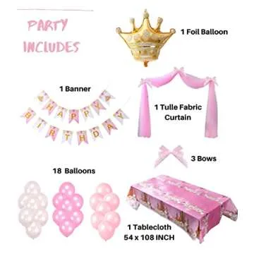 Princess Party Supplies Set for 16 Guests