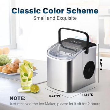 Compact HealSmart Ice Maker - Ice in 6 Mins, Self-Cleaning