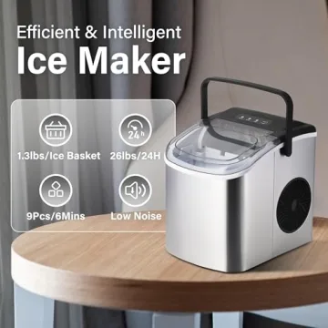 Compact HealSmart Ice Maker - Ice in 6 Mins, Self-Cleaning
