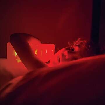 Gummygoods Squeezable Gummy Bear Night Light - Rechargeable, Portable, Squishy Lamp, 60-Min Sleep Timer - Christmas Gift for Kids & Adults, Baby Nursery, and Dorm Rooms - (Red)