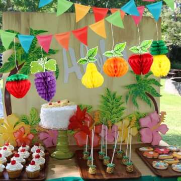 6Pcs Fruit Honeycomb Centerpieces for Summer Parties