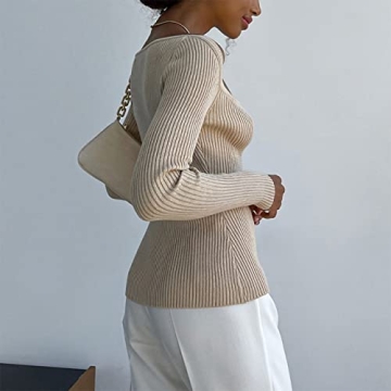 Chic Sweetheart Neck Sweater for Women | Slim Fit Crop Jumper