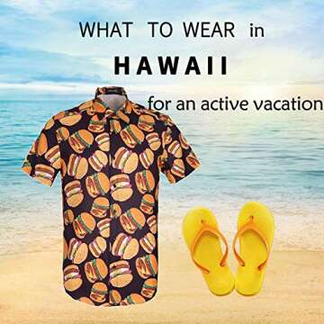 Men's Hawaiian Food Hamburger Short Sleeve Shirts Casual Tropical Funny Print Button Down Shirt Purple 2