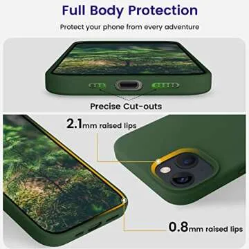 OTOFLY Designed for iPhone 13 Case, Silicone Shockproof Slim Thin Phone Case for iPhone 13 6.1 inch Clover