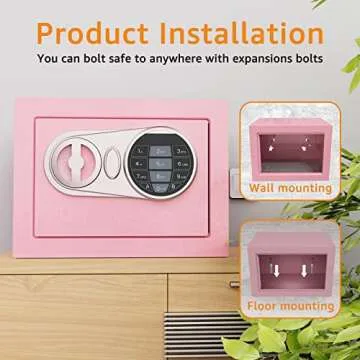 Goldenkey Small Safe Box for Money, Digital Home Safe Box with Keys&Code for Cash and Coin, Mini Safe for Kids, Personal Items for Hotel, 6.69"D x 9.05"W x 6.69"H, 0.236 Cu.Ft.